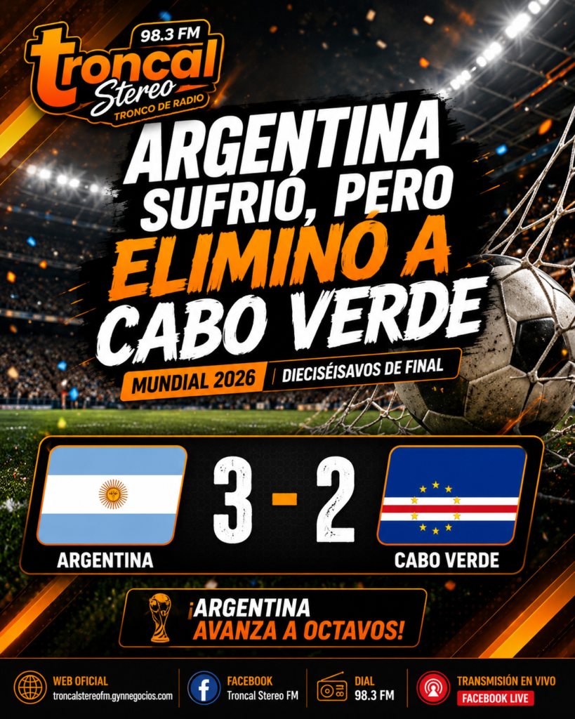 Argentina sufre ante Cabo Verde, pero avanza a octavos del Mundial 2026