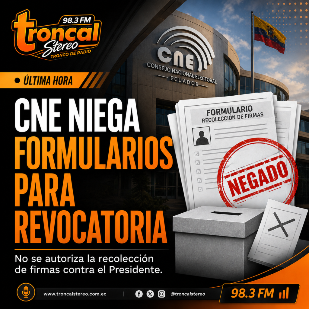CNE niega entrega de formularios para revocatoria del mandato de Daniel Noboa.
