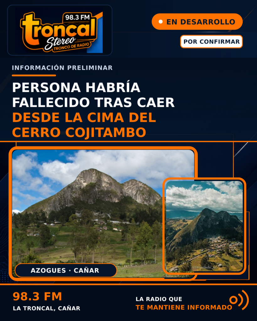Hombre fallece tras caer por un barranco en el cerro Cojitambo, en Azogues