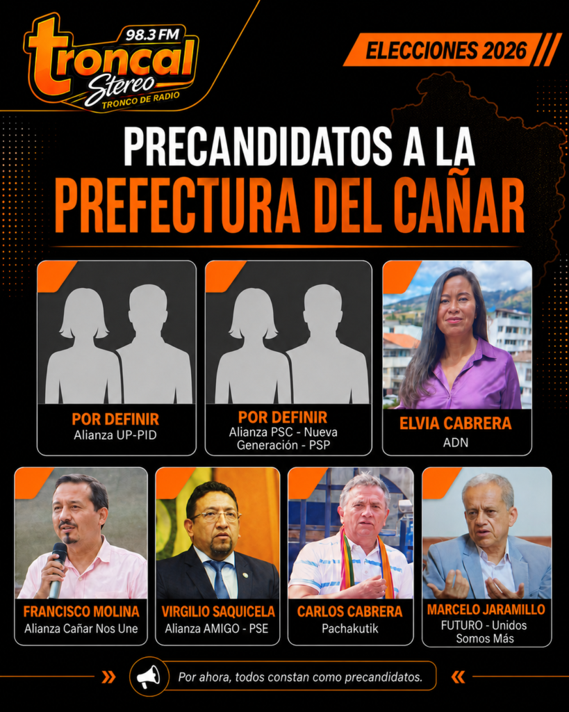 Cinco binomios se perfilan para la Prefectura y Viceprefectura del Cañar.