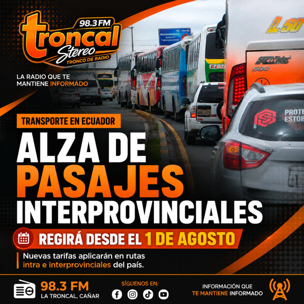 ANT anuncia incremento del 25% en pasajes de buses intra e interprovinciales desde agosto.