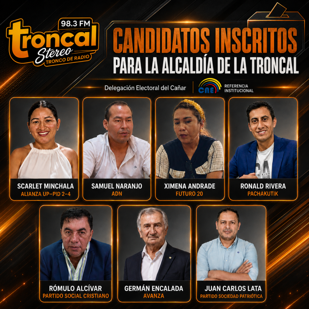La Troncal registra siete candidatos inscritos para la Alcaldía en las elecciones del 29 de noviembre