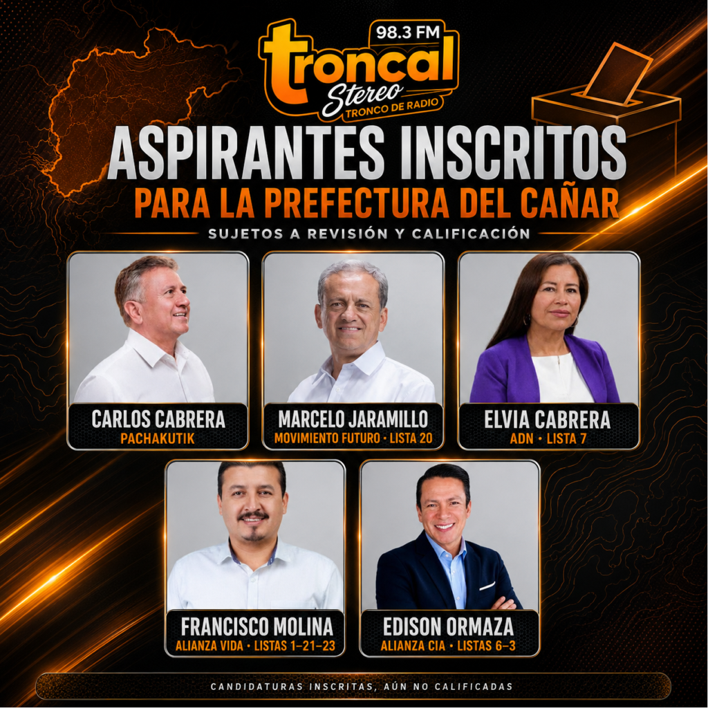Cinco aspirantes constan inscritos para la Prefectura del Cañar