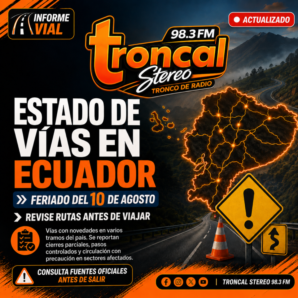 Varias vías del Ecuador presentan novedades durante el feriado del 10 de Agosto